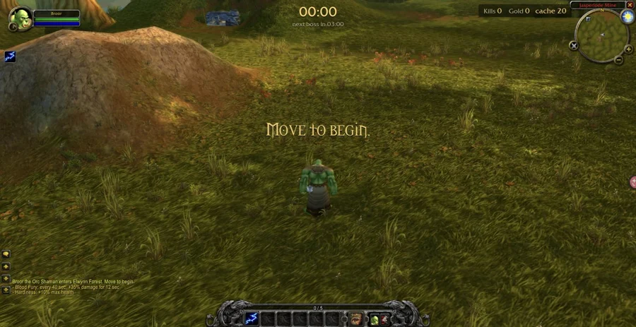 Azeroth Survivors — エルウィンの森で移動前の画面